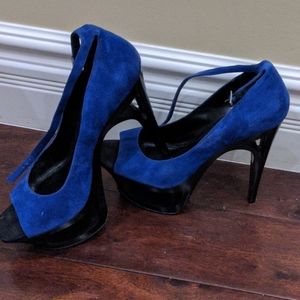 Jessica Simpson Royal blue cut out Peep toe